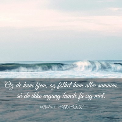 Picture 03 - Markus 3:20 NORSK - Og de kom hjem, og folket kom atter sammen, så - Bible Verse Picture