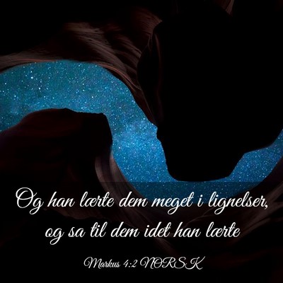 Picture 03 - Markus 4:2 NORSK - Og han lærte dem meget i lignelser, og sa til - Bible Verse Picture