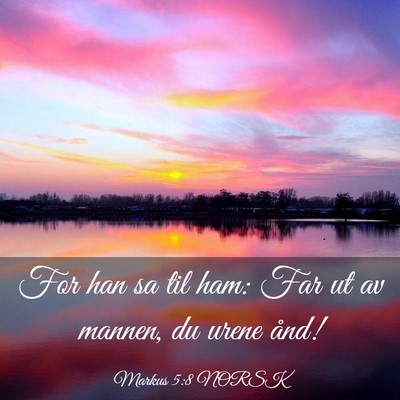 Picture 03 - Markus 5:8 NORSK - For han sa til ham: Far ut av mannen, du urene - Bible Verse Picture