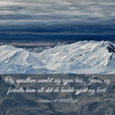 Picture 03 - Markus 6:30 NORSK - Og apostlene samlet sig igjen hos Jesus, og - Bible Verse Picture