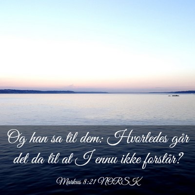 Picture 03 - Markus 8:21 NORSK - Og han sa til dem: Hvorledes går det da til at I - Bible Verse Picture