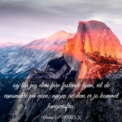Picture 03 - Markus 8:3 NORSK - og lar jeg dem fare fastende hjem, vil de - Bible Verse Picture