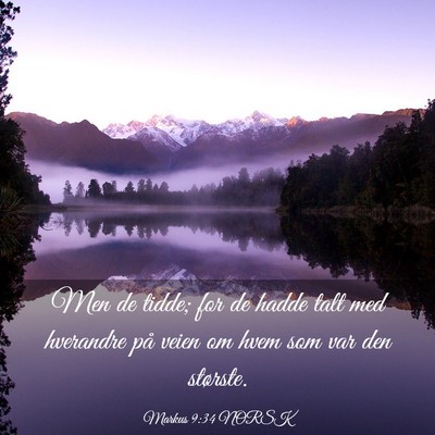 Picture 03 - Markus 9:34 NORSK - Men de tidde; for de hadde talt med hverandre på - Bible Verse Picture