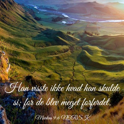 Picture 03 - Markus 9:6 NORSK - Han visste ikke hvad han skulde si; for de blev - Bible Verse Picture