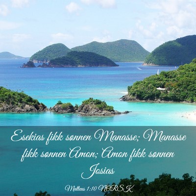 Picture 03 - Matteus 1:10 NORSK - Esekias fikk sønnen Manasse; Manasse fikk - Bible Verse Picture