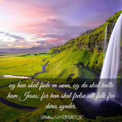 Picture 03 - Matteus 1:21 NORSK - og hun skal føde en sønn, og du skal kalle ham - Bible Verse Picture