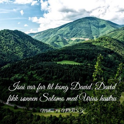 Picture 03 - Matteus 1:6 NORSK - Isai var far til kong David. David fikk sønnen - Bible Verse Picture
