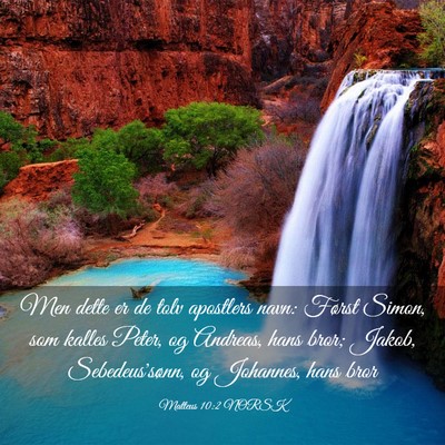 Picture 03 - Matteus 10:2 NORSK - Men dette er de tolv apostlers navn: Først - Bible Verse Picture
