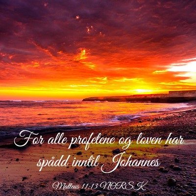 Picture 03 - Matteus 11:13 NORSK - For alle profetene og loven har spådd inntil - Bible Verse Picture