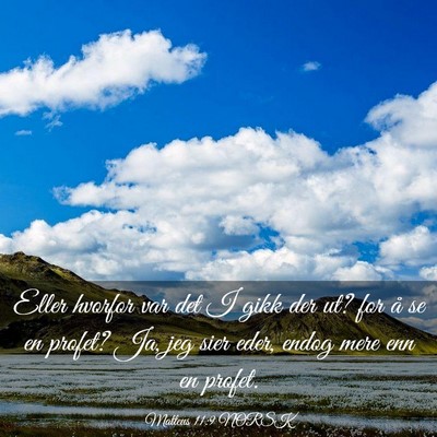 Picture 03 - Matteus 11:9 NORSK - Eller hvorfor var det I gikk der ut? for å se en - Bible Verse Picture