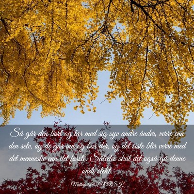 Picture 03 - Matteus 12:45 NORSK - Så går den bort og tar med sig syv andre - Bible Verse Picture