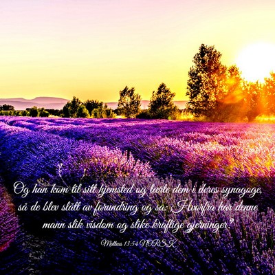 Picture 03 - Matteus 13:54 NORSK - Og han kom til sitt hjemsted og lærte dem i - Bible Verse Picture