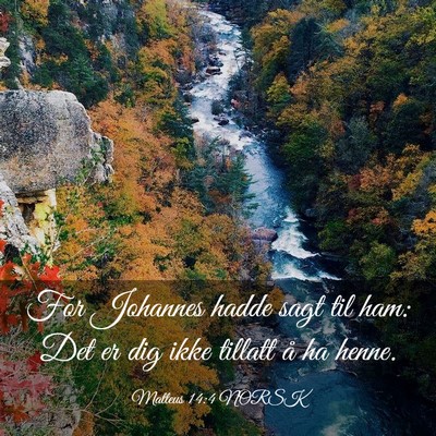 Picture 03 - Matteus 14:4 NORSK - For Johannes hadde sagt til ham: Det er dig ikke - Bible Verse Picture