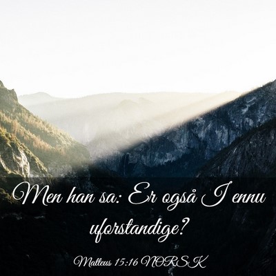 Picture 03 - Matteus 15:16 NORSK - Men han sa: Er også I ennu - Bible Verse Picture