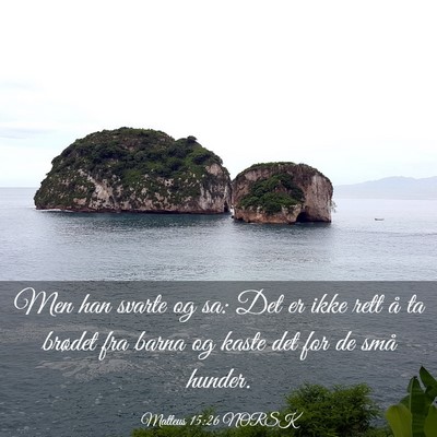 Picture 03 - Matteus 15:26 NORSK - Men han svarte og sa: Det er ikke rett å ta - Bible Verse Picture