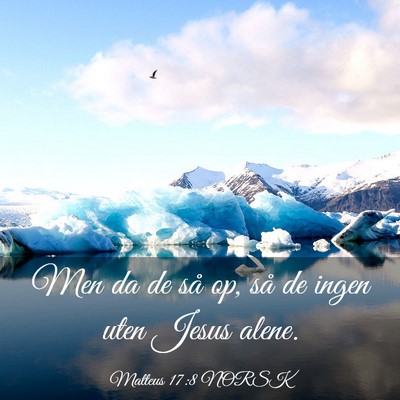Picture 03 - Matteus 17:8 NORSK - Men da de så op, så de ingen uten Jesus - Bible Verse Picture