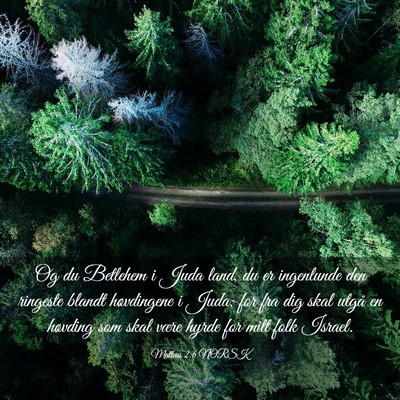 Picture 03 - Matteus 2:6 NORSK - Og du Betlehem i Juda land, du er ingenlunde den - Bible Verse Picture