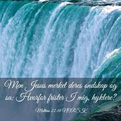 Picture 03 - Matteus 22:18 NORSK - Men Jesus merket deres ondskap og sa: Hvorfor - Bible Verse Picture