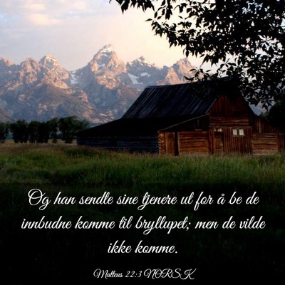 Picture 03 - Matteus 22:3 NORSK - Og han sendte sine tjenere ut for å be de - Bible Verse Picture