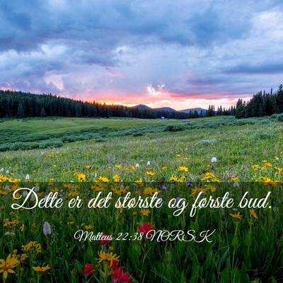 Picture 03 - Matteus 22:38 NORSK - Dette er det største og første - Bible Verse Picture