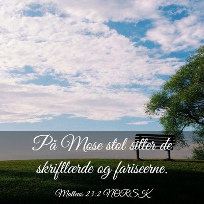 Picture 03 - Matteus 23:2 NORSK - På Mose stol sitter de skriftlærde og - Bible Verse Picture
