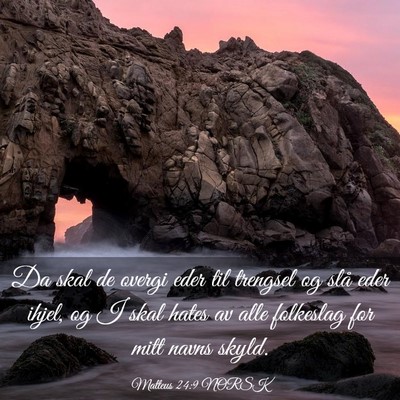 Picture 03 - Matteus 24:9 NORSK - Da skal de overgi eder til trengsel og slå eder - Bible Verse Picture