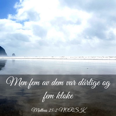 Picture 03 - Matteus 25:2 NORSK - Men fem av dem var dårlige og fem - Bible Verse Picture