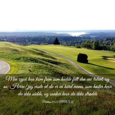 Picture 03 - Matteus 25:24 NORSK - Men også han kom frem som hadde fått den ene - Bible Verse Picture