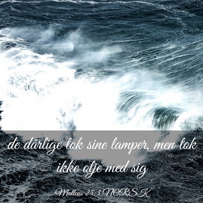 Picture 03 - Matteus 25:3 NORSK - de dårlige tok sine lamper, men tok ikke olje - Bible Verse Picture