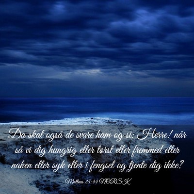 Picture 03 - Matteus 25:44 NORSK - Da skal også de svare ham og si: Herre! når så - Bible Verse Picture