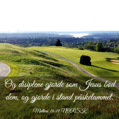 Picture 03 - Matteus 26:19 NORSK - Og disiplene gjorde som Jesus bød dem, og gjorde - Bible Verse Picture
