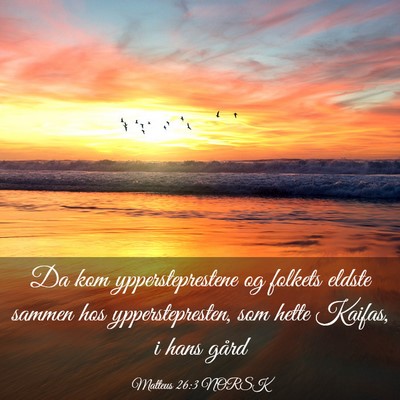 Picture 03 - Matteus 26:3 NORSK - Da kom yppersteprestene og folkets eldste sammen - Bible Verse Picture
