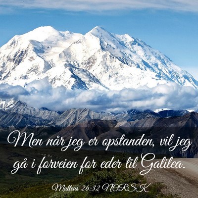 Picture 03 - Matteus 26:32 NORSK - Men når jeg er opstanden, vil jeg gå i forveien - Bible Verse Picture