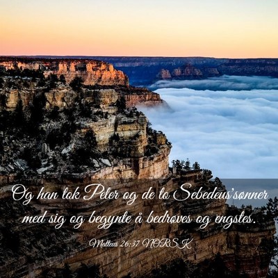 Picture 03 - Matteus 26:37 NORSK - Og han tok Peter og de to Sebedeus'sønner med - Bible Verse Picture