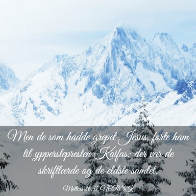 Picture 03 - Matteus 26:57 NORSK - Men de som hadde grepet Jesus, førte ham til - Bible Verse Picture