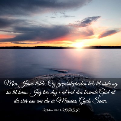 Picture 03 - Matteus 26:63 NORSK - Men Jesus tidde. Og ypperstepresten tok til orde - Bible Verse Picture