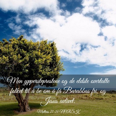 Picture 03 - Matteus 27:20 NORSK - Men yppersteprestene og de eldste overtalte - Bible Verse Picture