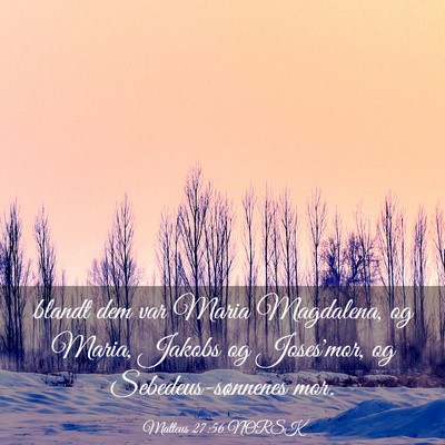 Picture 03 - Matteus 27:56 NORSK - blandt dem var Maria Magdalena, og Maria, Jakobs - Bible Verse Picture