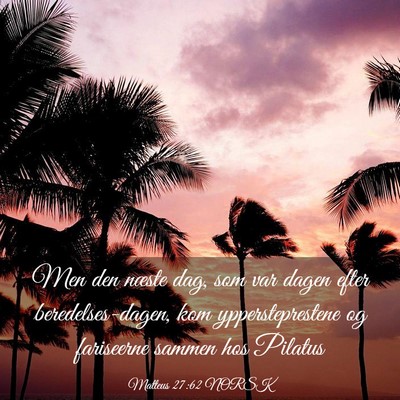 Picture 03 - Matteus 27:62 NORSK - Men den næste dag, som var dagen efter - Bible Verse Picture