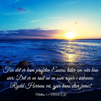 Picture 03 - Matteus 3:3 NORSK - For det er ham profeten Esaias taler om når han - Bible Verse Picture