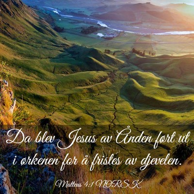 Picture 03 - Matteus 4:1 NORSK - Da blev Jesus av Ånden ført ut i ørkenen for - Bible Verse Picture
