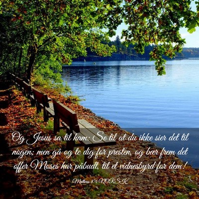 Picture 03 - Matteus 8:4 NORSK - Og Jesus sa til ham: Se til at du ikke sier det - Bible Verse Picture