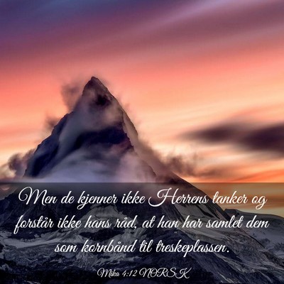 Picture 03 - Mika 4:12 NORSK - Men de kjenner ikke Herrens tanker og forstår - Bible Verse Picture