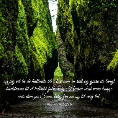 Picture 03 - Mika 4:7 NORSK - og jeg vil la de haltende bli i live som en rest - Bible Verse Picture
