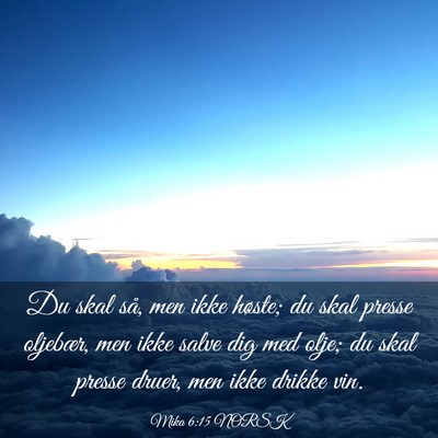 Picture 03 - Mika 6:15 NORSK - Du skal så, men ikke høste; du skal presse - Bible Verse Picture