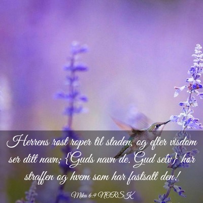 Picture 03 - Mika 6:9 NORSK - Herrens røst roper til staden, og efter visdom - Bible Verse Picture