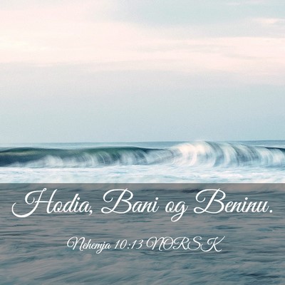Picture 03 - Nehemja 10:13 NORSK - Hodia, Bani og - Bible Verse Picture