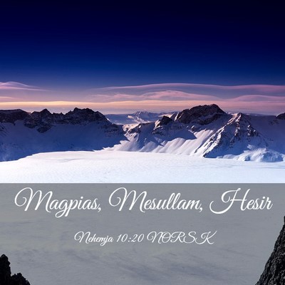 Picture 03 - Nehemja 10:20 NORSK - Magpias, Mesullam, - Bible Verse Picture