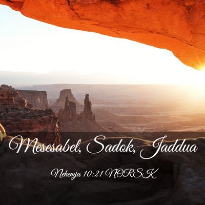 Picture 03 - Nehemja 10:21 NORSK - Mesesabel, Sadok, - Bible Verse Picture