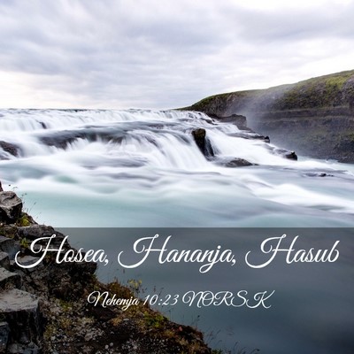 Picture 03 - Nehemja 10:23 NORSK - Hosea, Hananja, - Bible Verse Picture